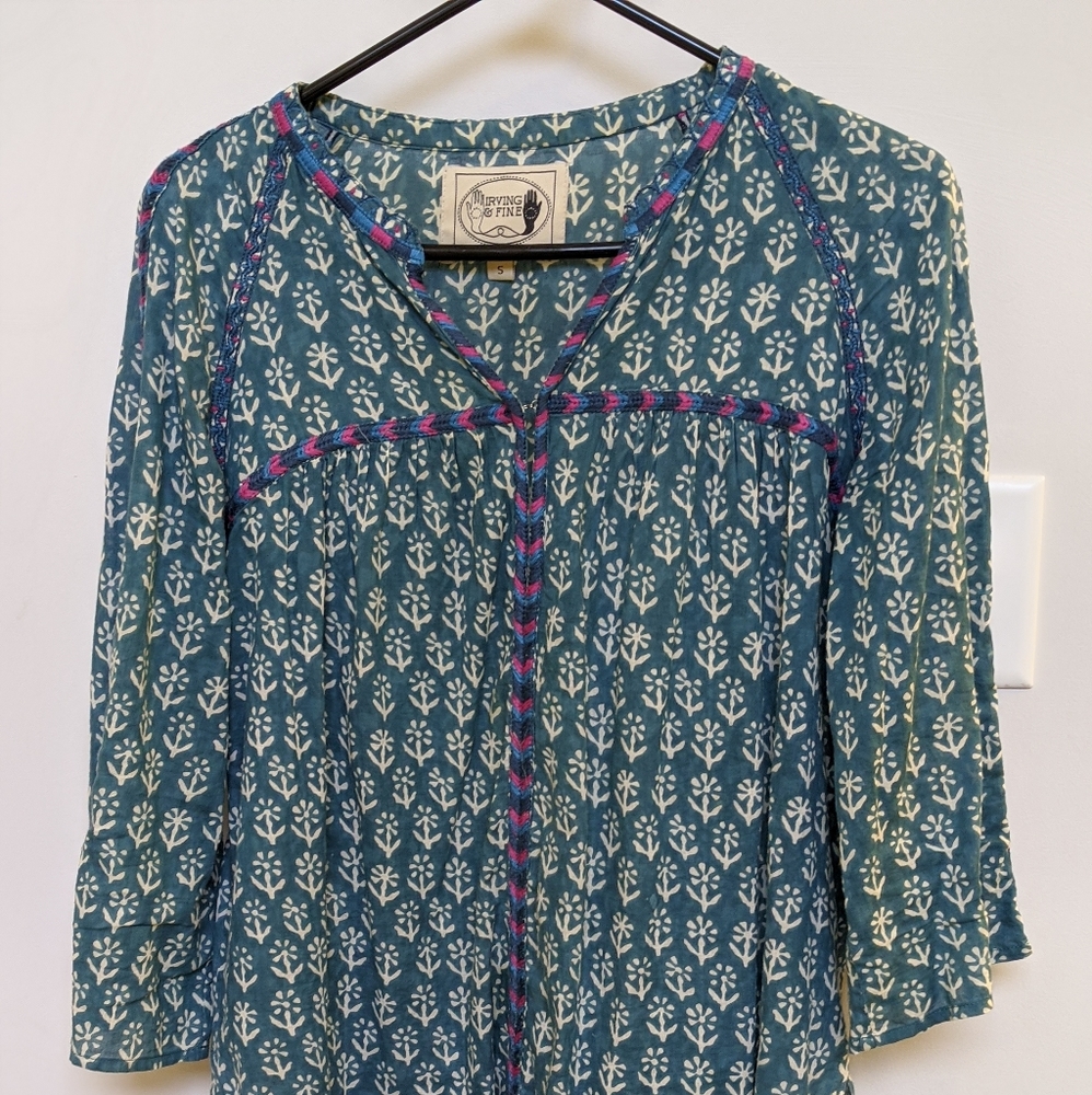 Irving & Fine peasant tunic style shirt